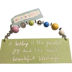 3/$15 Wishes & Kisses Baby Blessing Decor NWT
